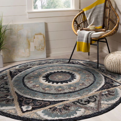 Beatrice Qiera Medallion Hand Tufted 3’X3’ Indoor Round Accent Rug