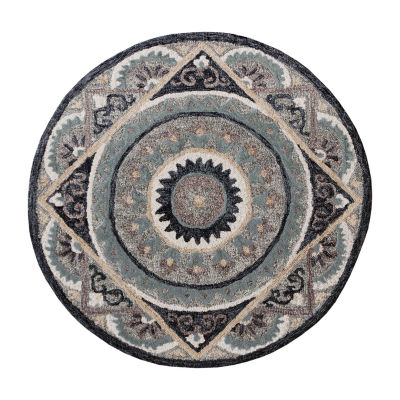 Beatrice Qiera Medallion Hand Tufted 3’X3’ Indoor Round Accent Rug