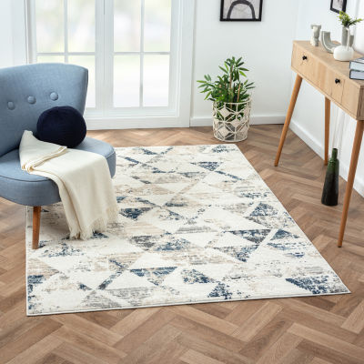 Beaux Bel Geometric Stain Resistant Indoor Rectangular Area Rug