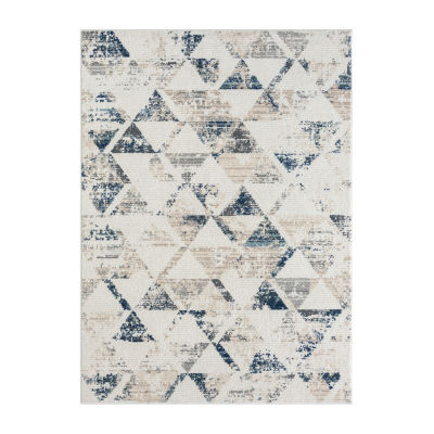 Beaux Bel Geometric Stain Resistant Indoor Rectangular Area Rug