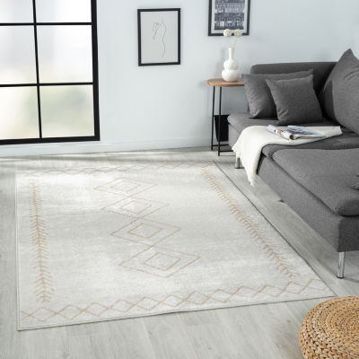 Calixta Bien Diamond Stain Resistant Indoor Rectangular Area Rug