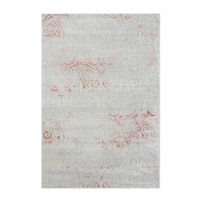 Calixta Fran Floral Stain Resistant Indoor Rectangular Area Rug