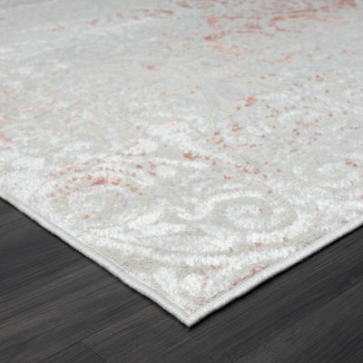 Calixta Fran Floral Stain Resistant Indoor Rectangular Area Rug