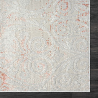 Calixta Fran Floral Stain Resistant Indoor Rectangular Area Rug