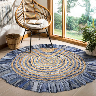 Brynn Avril Bordered Braided Stain Resistant Indoor Round Accent Rug