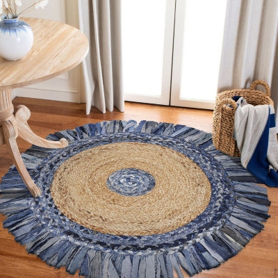 Brynn Cerry Solid Braided Stain Resistant Indoor Round Accent Rug