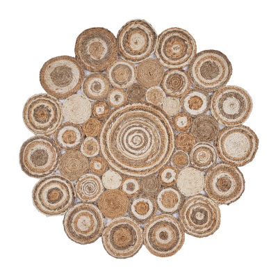 Brynn Astra Dots Braided Stain Resistant Indoor Round Area Rug