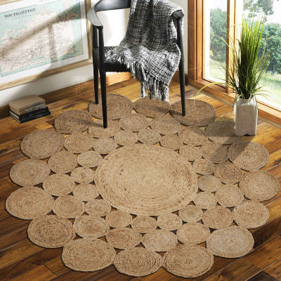 Brynn Zila Dots Braided Stain Resistant Indoor Round Area Rug