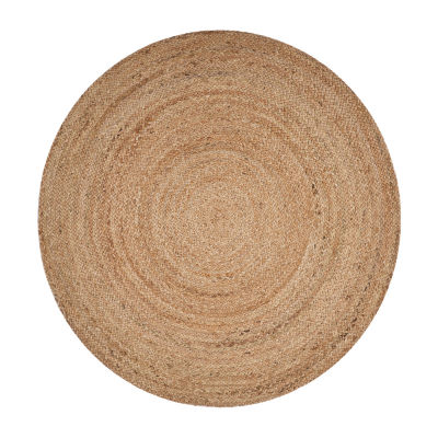 Brynn Cel Solid Braided Stain Resistant Indoor Round Area Rug