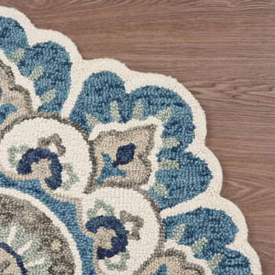 Daisy May Floral Hand Tufted Indoor Round Area Rug