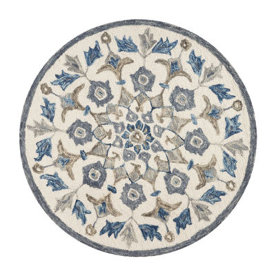 Daisy Ely Floral Hand Tufted Indoor Round Area Rug