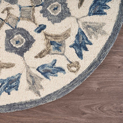 Daisy Ely Floral Hand Tufted Indoor Round Area Rug