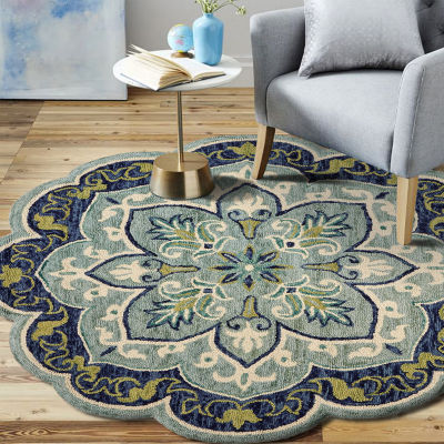 Daisy Ann Floral Hand Tufted Indoor Round Area Rug