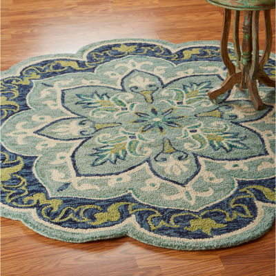 Daisy Ann Floral Hand Tufted Indoor Round Area Rug