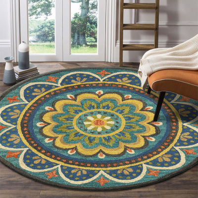 Daisy Ray Floral Hand Tufted Indoor Round Area Rug