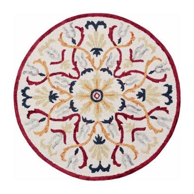 Sindy Den Floral Hand Tufted Indoor Round Area Rug