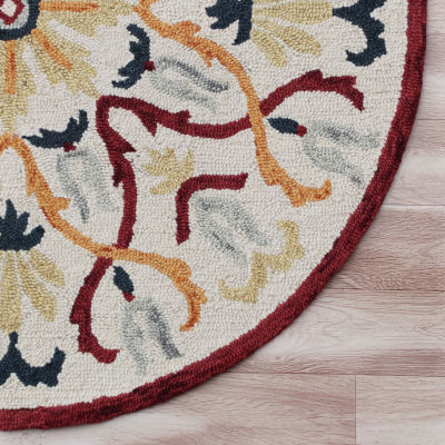 Sindy Den Floral Hand Tufted Indoor Round Area Rug