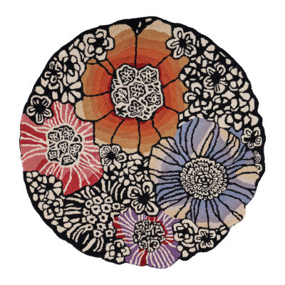 Sindy Frey Floral Hand Tufted Indoor Round Area Rug