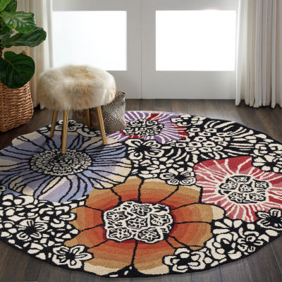 Sindy Frey Floral Hand Tufted Indoor Round Area Rug