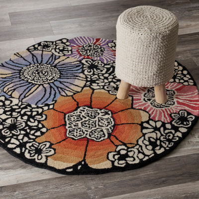 Sindy Frey Floral Hand Tufted Indoor Round Area Rug