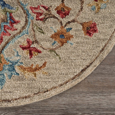 Sindy Dia Floral Hand Tufted Indoor Round Area Rug