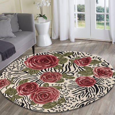 Sindy Astra Floral Hand Tufted Indoor Round Area Rug