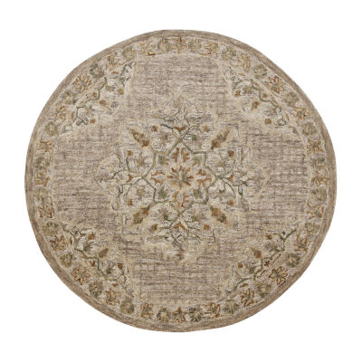 Sindy Deen Medallion Hand Tufted Indoor Round Area Rug