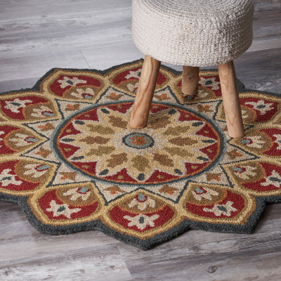 Sindy Fran Floral Hand Tufted Indoor Round Area Rug