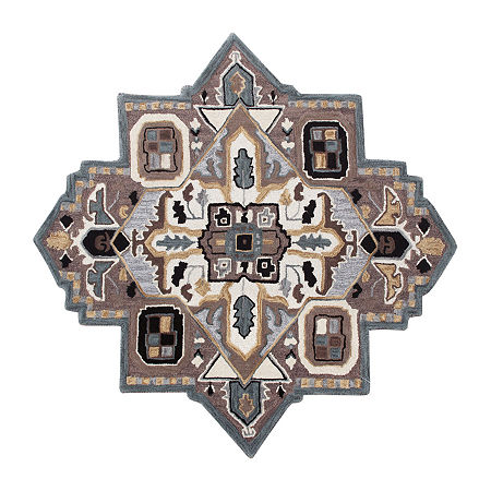 Shena Day Geometric Hand Tufted Indoor Star Area Rug, One Size, Black