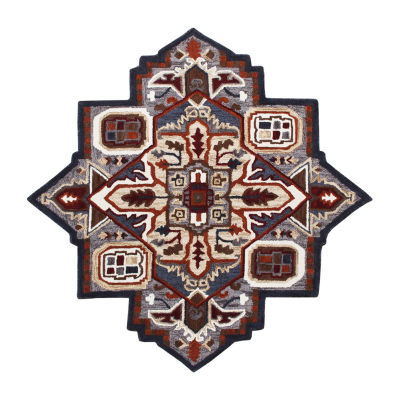 Shena Iris Geometric Hand Tufted Indoor Star Area Rug