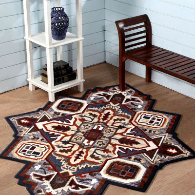 Shena Iris Geometric Hand Tufted Indoor Star Area Rug