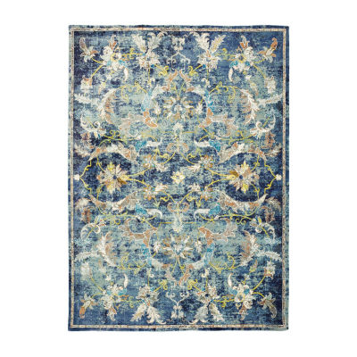 Glossy Avril Floral Stain Resistant Indoor Rectangular Area Rug