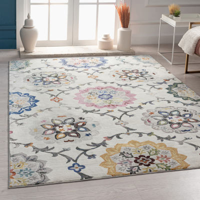 Glossy Den Oriental Stain Resistant Indoor Rectangular Area Rug