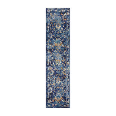 Glossy Ely Floral Stain Resistant Indoor Rectangular Runner