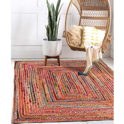 Halen Dia Geometric Braided Stain Resistant Indoor Rectangular Area Rug