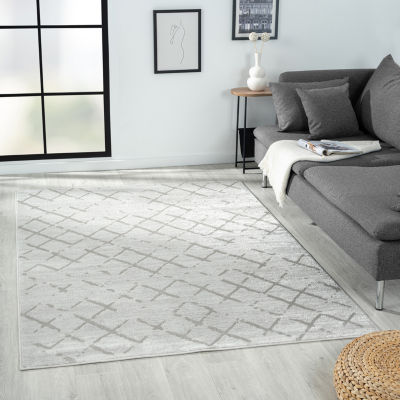 Calixta Inna Geometric Stain Resistant Indoor Rectangular Area Rug