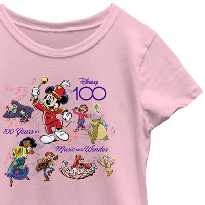 Disney Collection Little & Big Girls D100 Crew Neck Short Sleeve Mickey and Friends Mickey Mouse Graphic T-Shirt