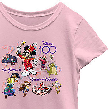 Disney Collection D100 Little & Big Girls Crew Neck Mickey and Friends  Mickey Mouse Short Sleeve Graphic T-Shirt