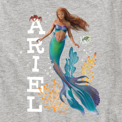 Disney Collection Little & Big Girls Crew Neck Short Sleeve The Mermaid Ariel Graphic T-Shirt