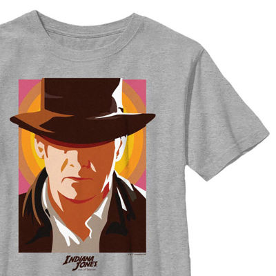 Disney Collection Little & Big Boys Indiana Jones Crew Neck Short Sleeve Graphic T-Shirt