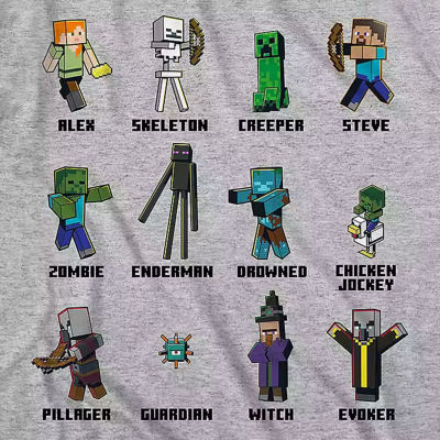 Little & Big Boys Crew Neck Short Sleeve Minecraft Graphic T-Shirt