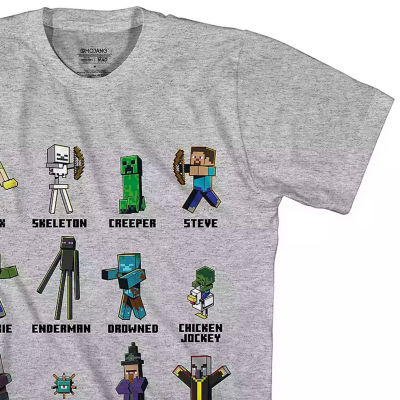 Little & Big Boys Crew Neck Short Sleeve Minecraft Graphic T-Shirt