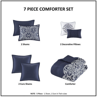 Madison Park Marlon Flocking 7-pc. Midweight Comforter Set