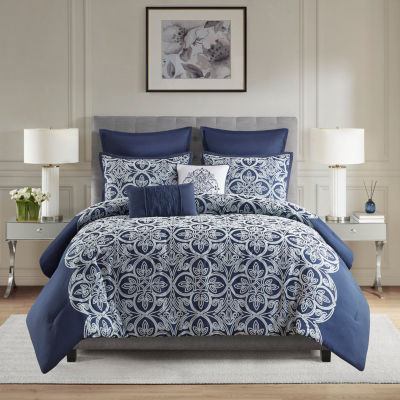 Madison Park Marlon Flocking 7-pc. Midweight Comforter Set