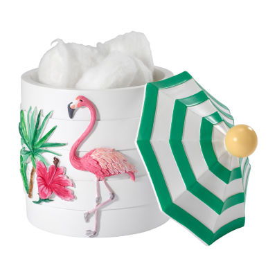 Avanti Flamingo Paradise Hand Painted Bathroom Canister