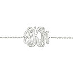 Personalized Sterling Silver 25x32mm Etched Outline Monogram Bracelet