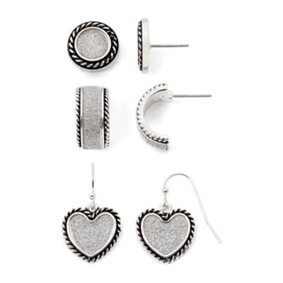 Mixit Silver-Tone Sugar 3-pr. Earring Set