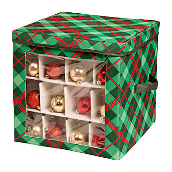 Honey Can Do Plaid Gift Wrap Organizer - Red