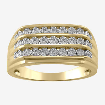 1/ CT. T.W. Natural White Diamond 10K Gold Wedding Band