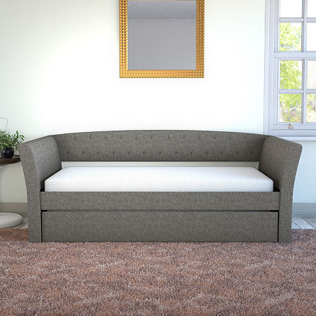 Nellie Upholstered Wooden Daybed, One Size, Gray